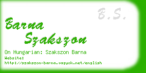 barna szakszon business card